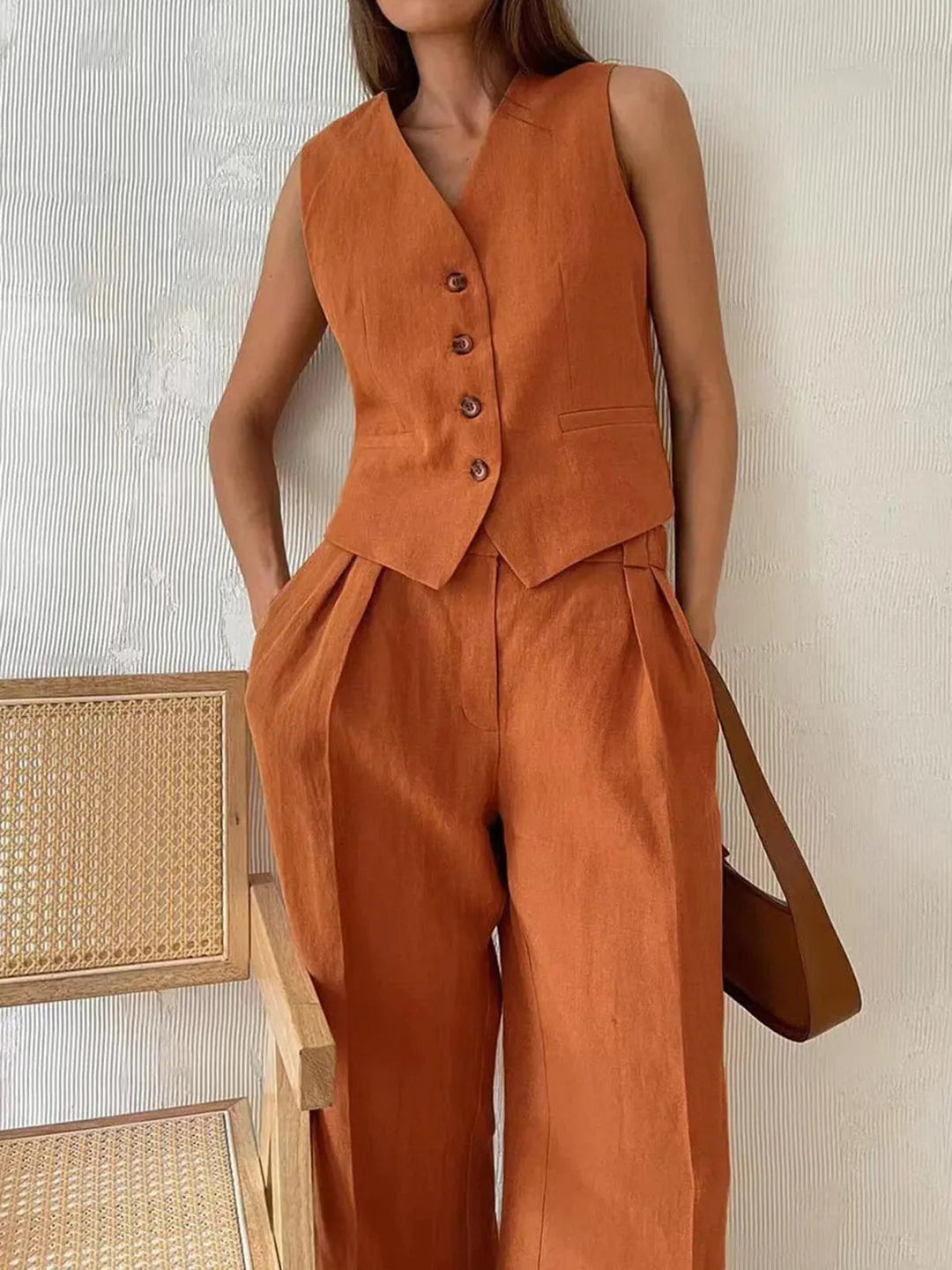 VITTORIA™|SET GILET E PANTALONI AMPI