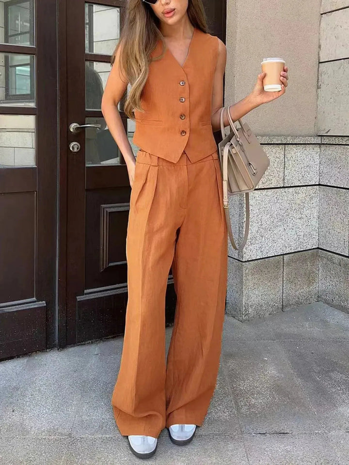 VITTORIA™|SET GILET E PANTALONI AMPI