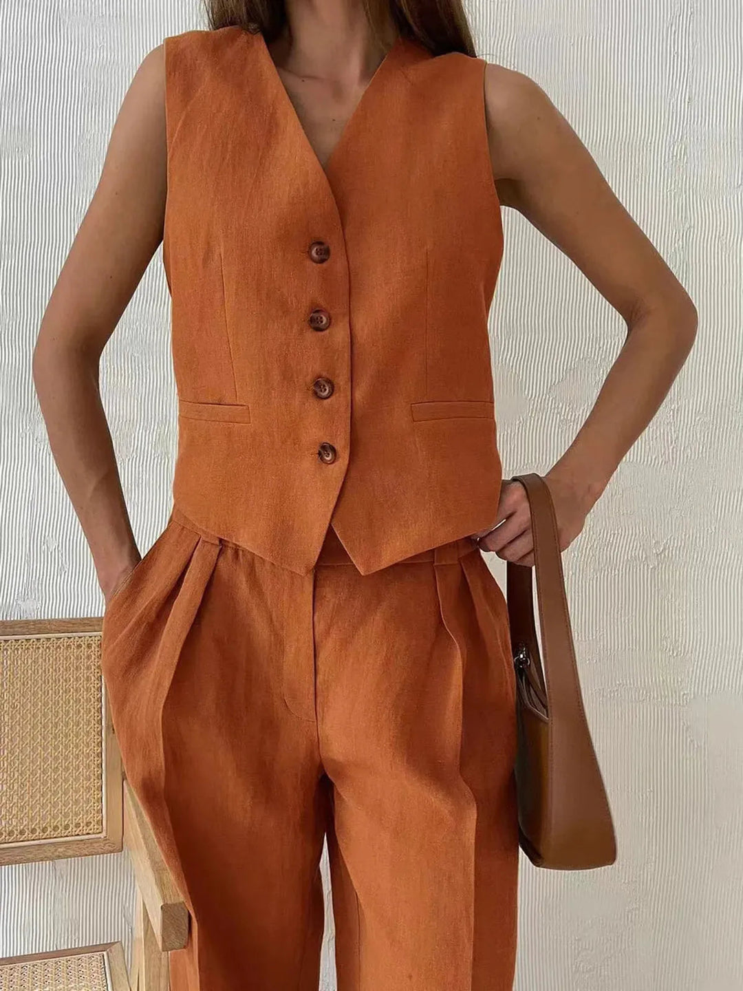VITTORIA™|SET GILET E PANTALONI AMPI