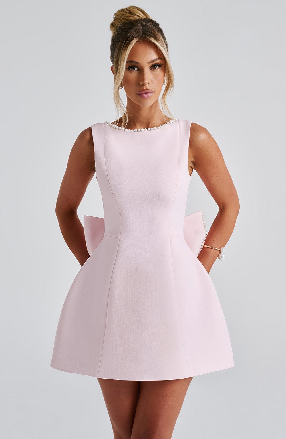 CHIARA™|VESTITO MINI STRUTTURATO CON DETTAGLIO VOLUME LATERALE