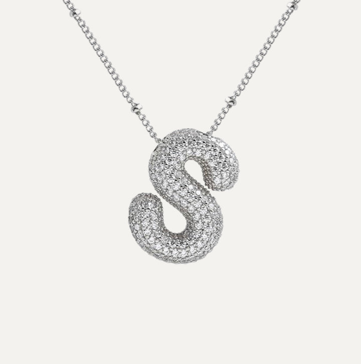 SAVANNAH™|COLLANA CON LETTERA A BOLLA IN DIAMANTE
