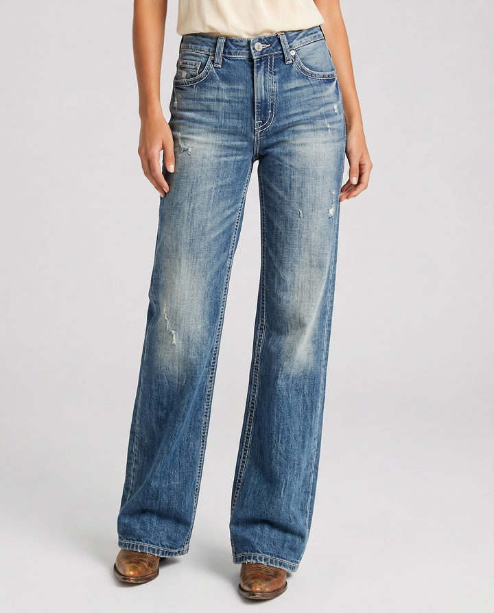 CESS™|PANTALONI IN DENIM CON GAMBA LARGA