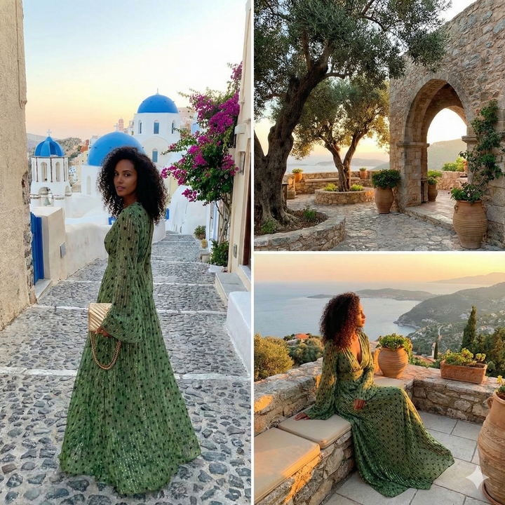 Classic long Beach summer dress for women