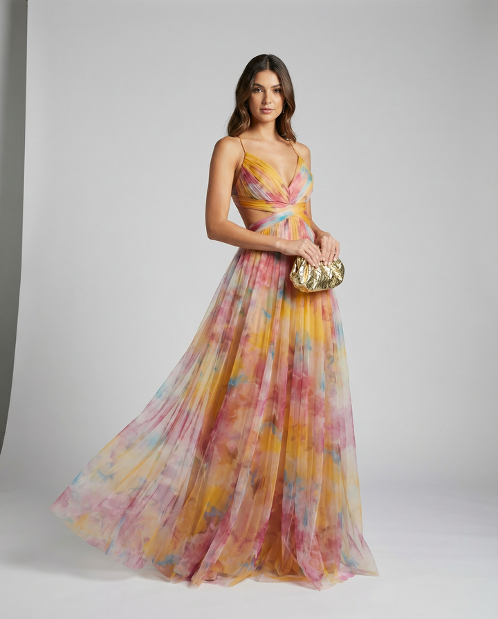 Women’s Floral Evening Maxi Dress