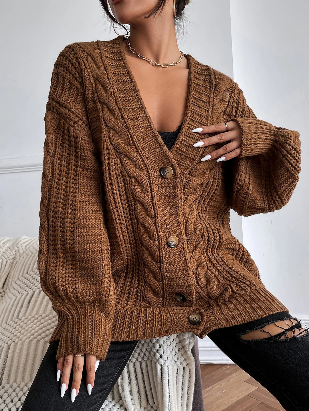 CAMILLA™|CARDIGAN TRECCE OVERSIZE