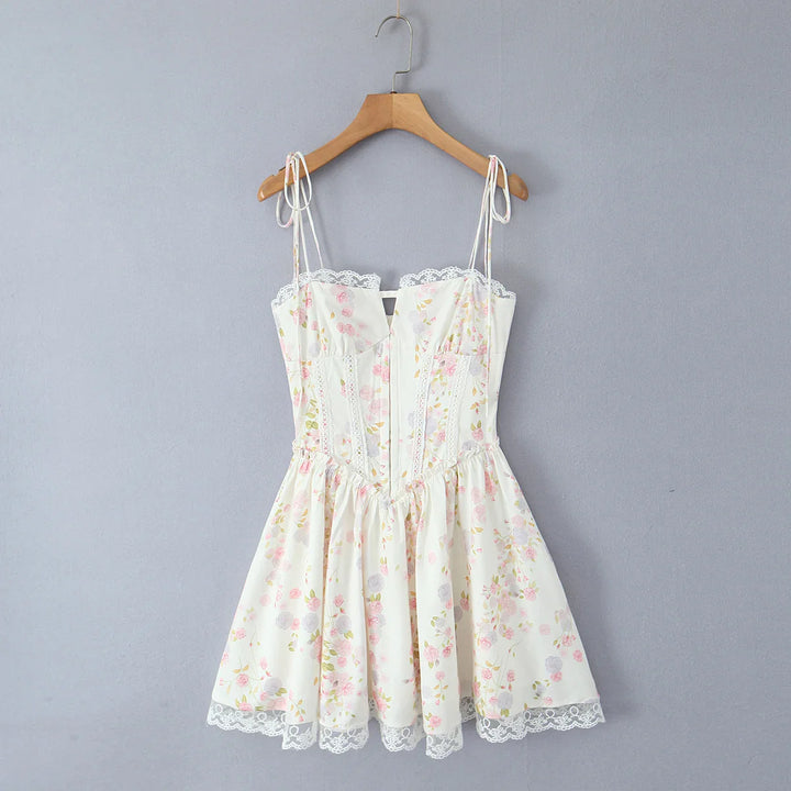 GINEVRA™|VESTITO MINI FLOREALE CON CORSETTO STRUTTURATO