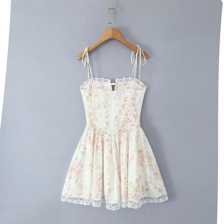 GINEVRA™|VESTITO MINI FLOREALE CON CORSETTO STRUTTURATO