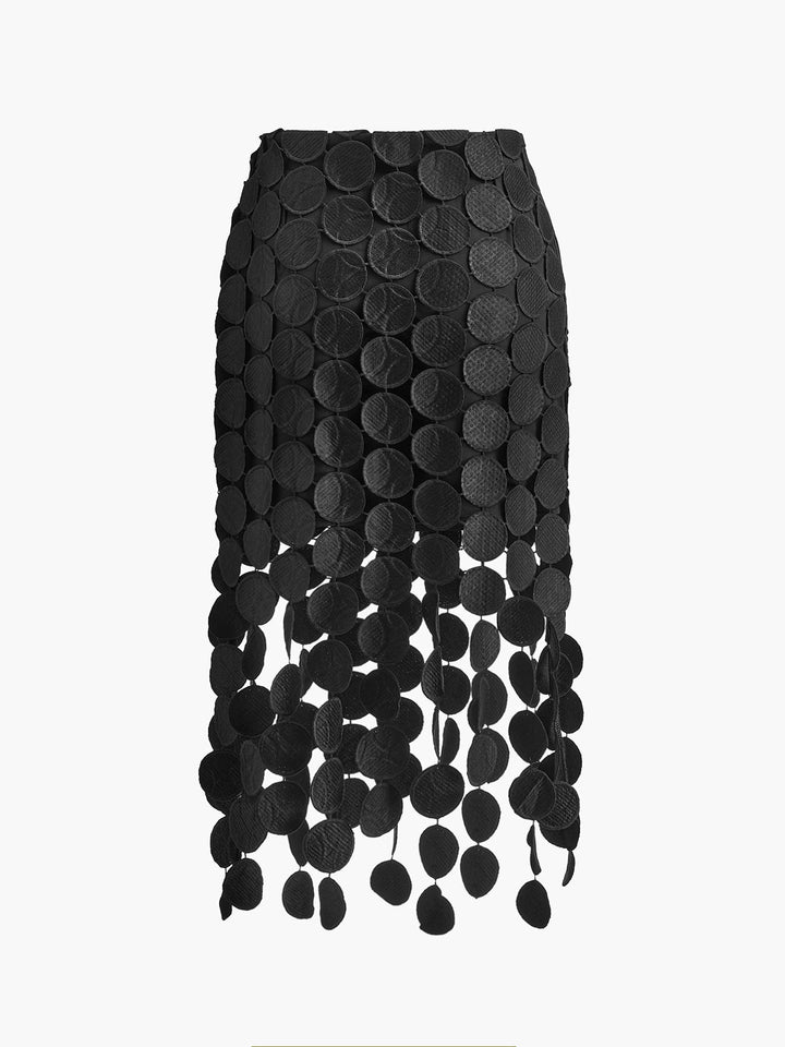 VITTORIA™|GONNA MIDI CON DETTAGLI CIRCOLARI TRAFORATI
