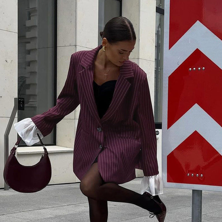 FIORA™|GIACCA DA SUIT ROSSO VINO