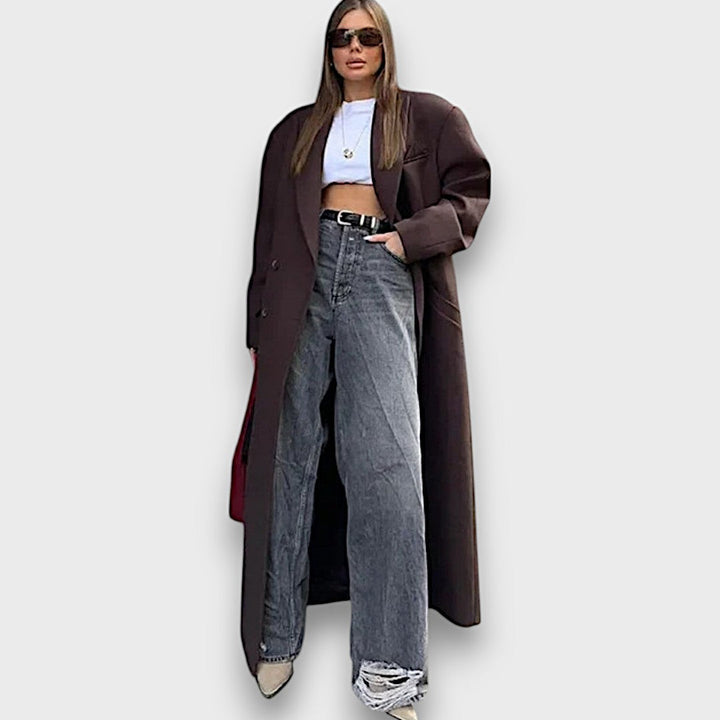 OSLAINE™|CAPPOTTO IN LANA MAXIMALISTA CON SILHOUETTE MASCHILE