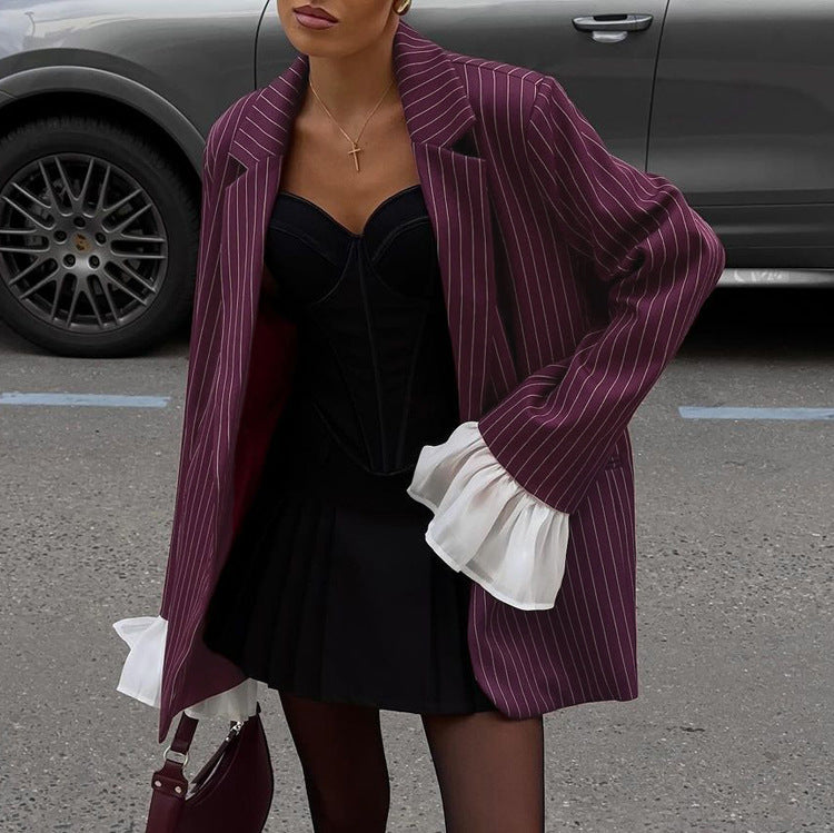 FIORA™|GIACCA DA SUIT ROSSO VINO