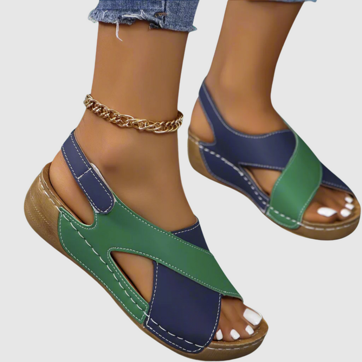 HILDEGARD™|SANDALI BICOLORE IN PELLE