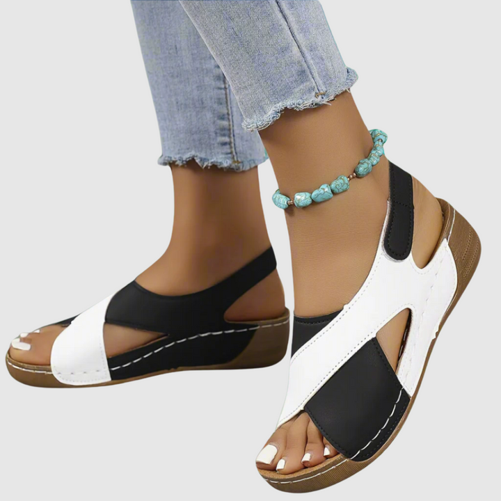 HILDEGARD™|SANDALI BICOLORE IN PELLE