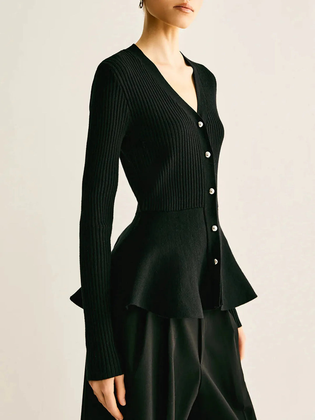 ELISA™|CARDIGAN A COSTE CON BOTTONI