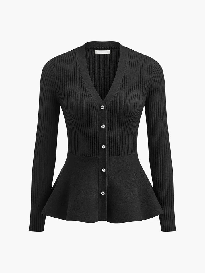 ELISA™|CARDIGAN A COSTE CON BOTTONI