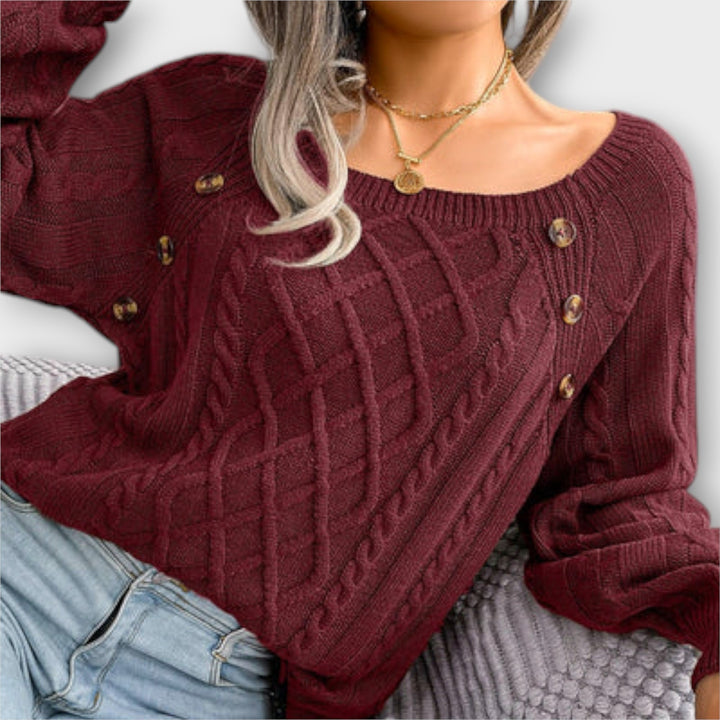 MALIA™|MAGLIONE CON BOTTONI