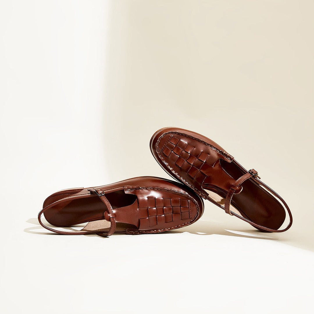 GIULIA™ | SANDALI INTRECCIATI IN PELLE