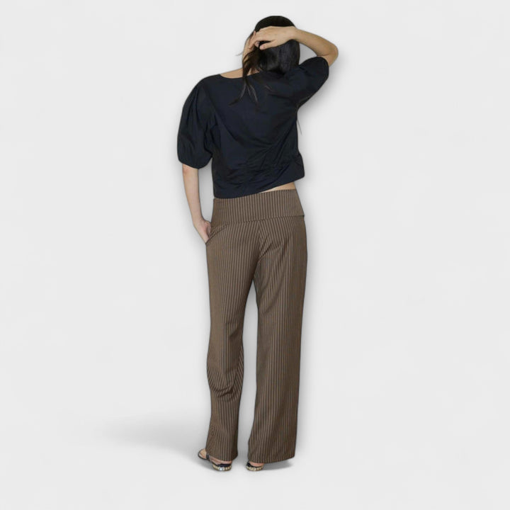 JULIA™|PANTALONI STRIATI PIEGHEVOLI