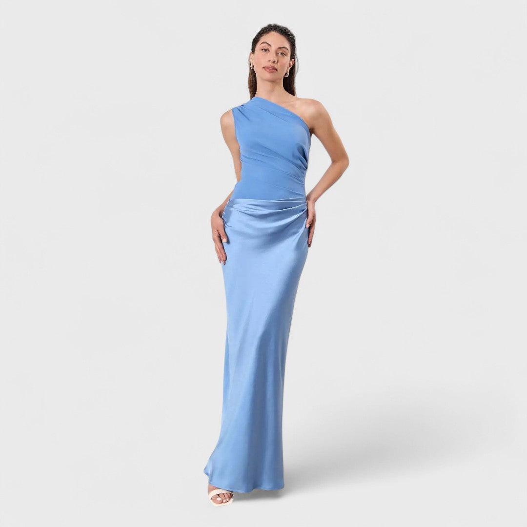 AMBER™|ABITO LUNGO MONOSPALLA IN RASO