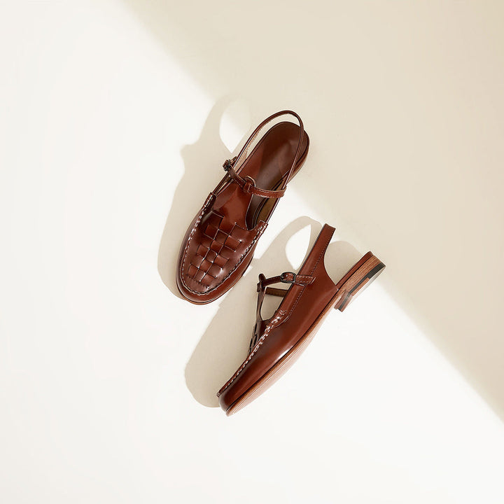 GIULIA™ | SANDALI INTRECCIATI IN PELLE