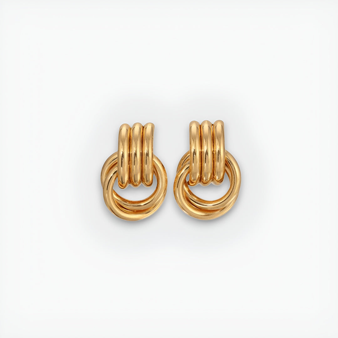 NELA™|ORECCHINI A NODO FILIGRANA IN OTTONE DORATO