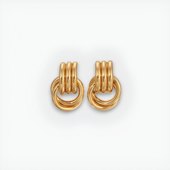NELA™|ORECCHINI A NODO FILIGRANA IN OTTONE DORATO