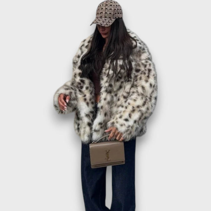 LEOLINE™|GIACCA IN PELLICCIA SINTETICA CON DESIGN ANIMALE