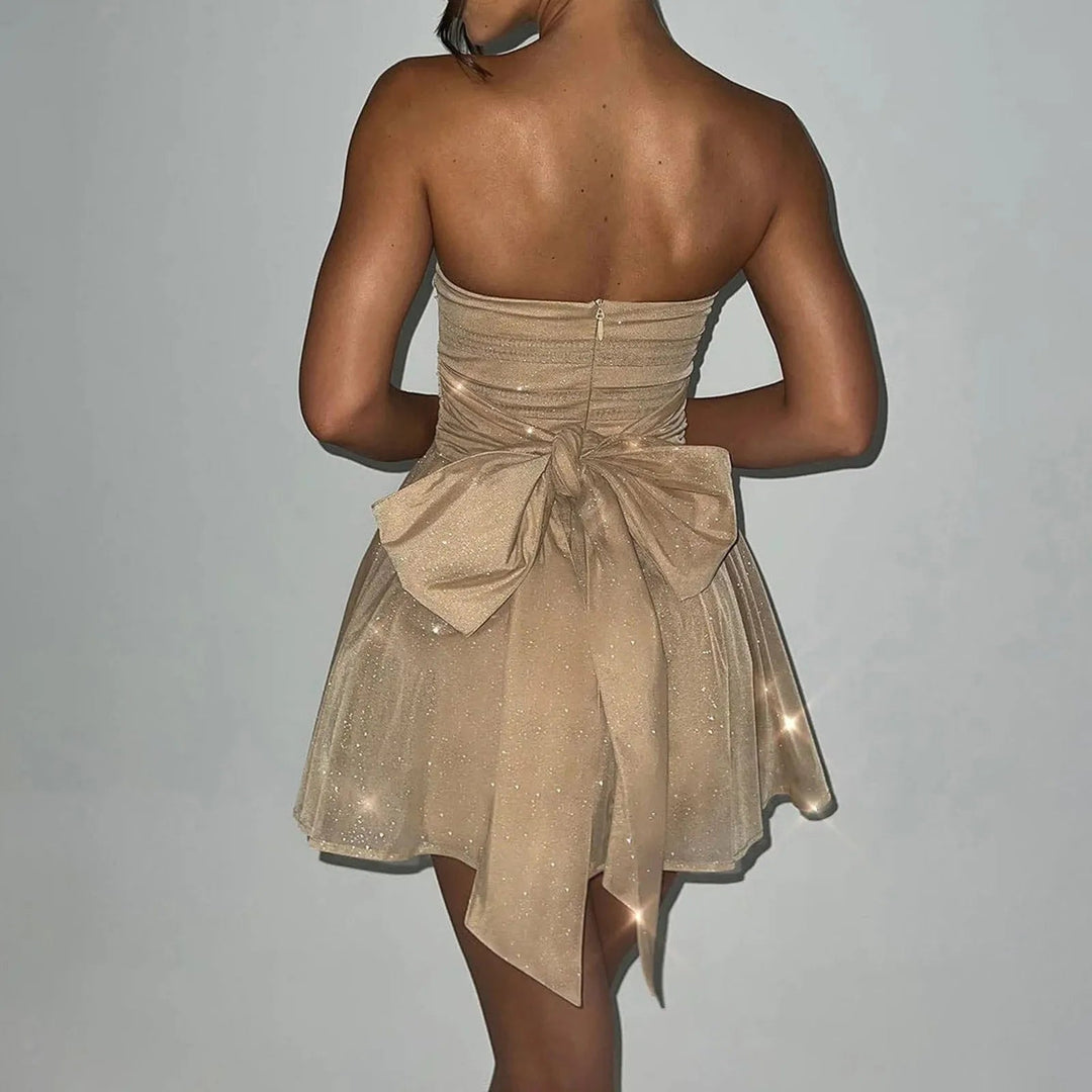 VALENTINA™|VESTITO MINI A FASCIA CON TULLE LUMINOSO