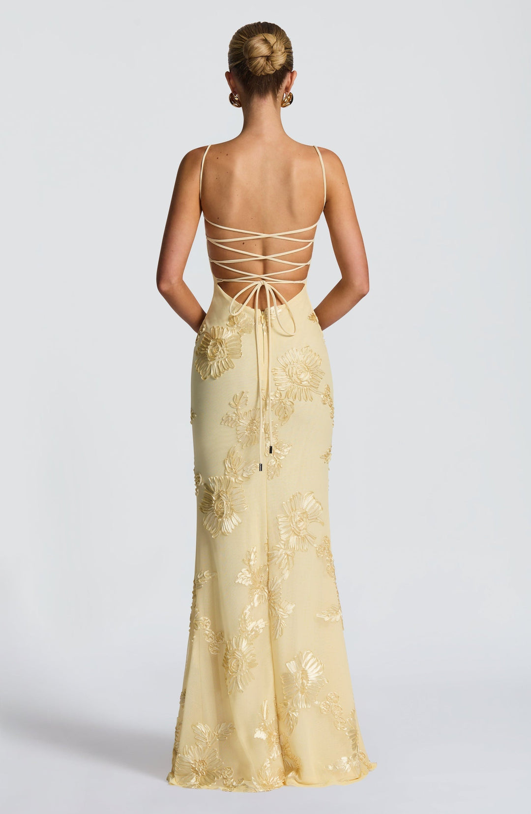 Floral Jacquard Wedding Guest Corset Maxi Dress