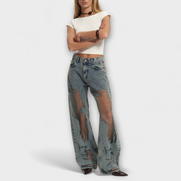 RAYNE™|JEANS IN DENIM BLU TRASPARENTE TRIXIE