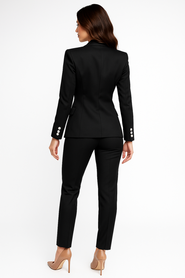 VALENTINA™|COMPLETO ELEGANTE CON BLAZER DOPPIOPETTO E PANTALONI SLIM