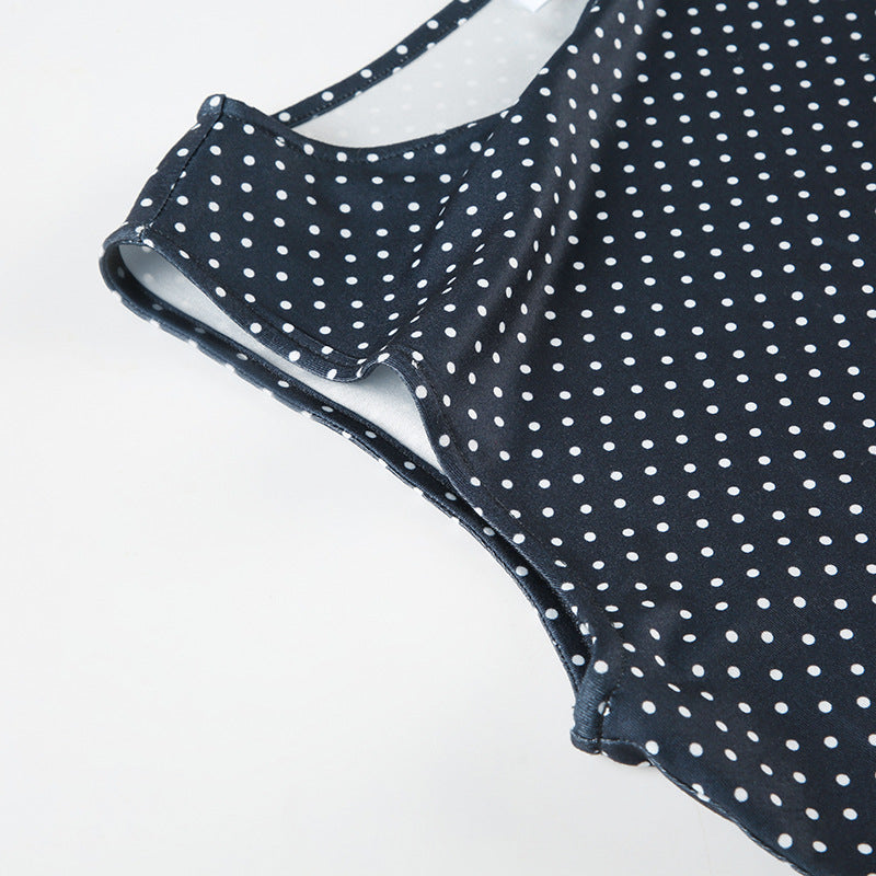 CHIARA™|VESTITO MINI A POIS CON TAGLIO ADERENTE