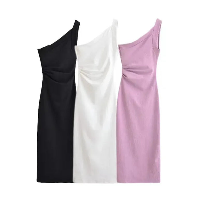 ALESSIA™|VESTITO MIDI MONOSPALLA
