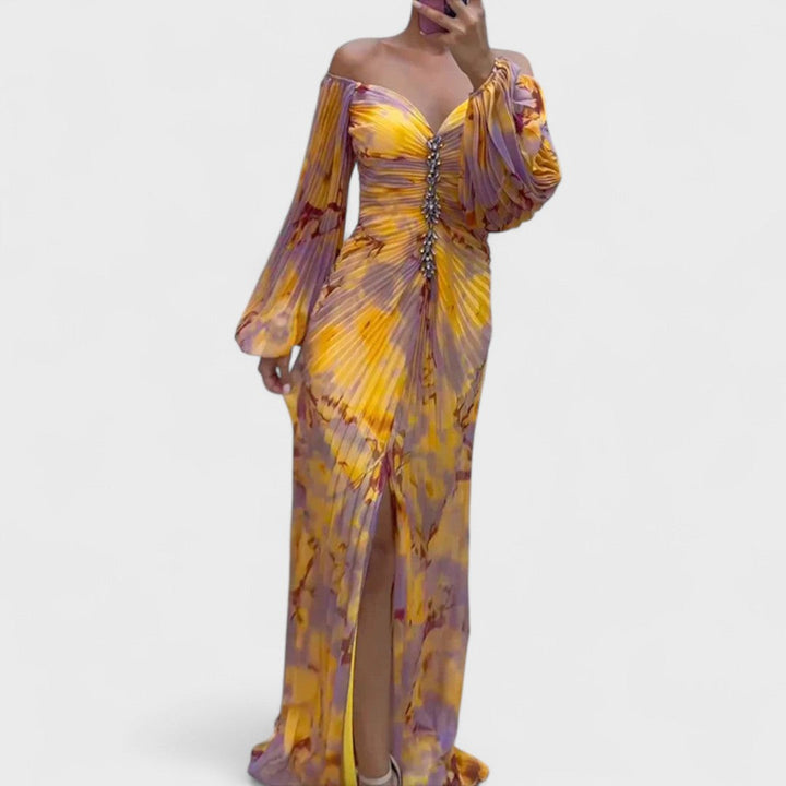 KRISTINE™|ABITO ELEGANTE CON SCOLLO A V