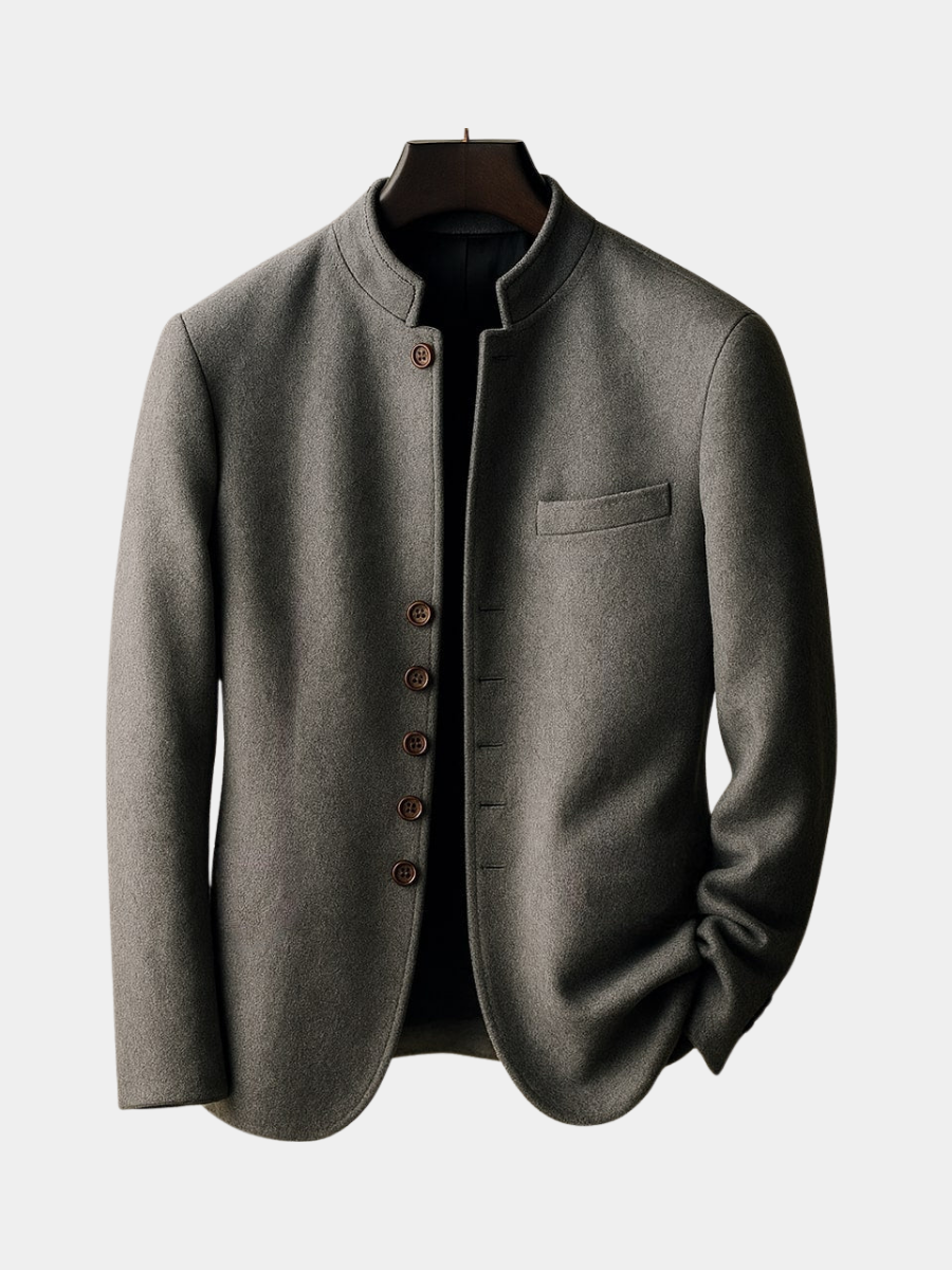 HARRISON OF CALIFORNIA | WOOL JACKET WITH STRAIGHT COLLAR