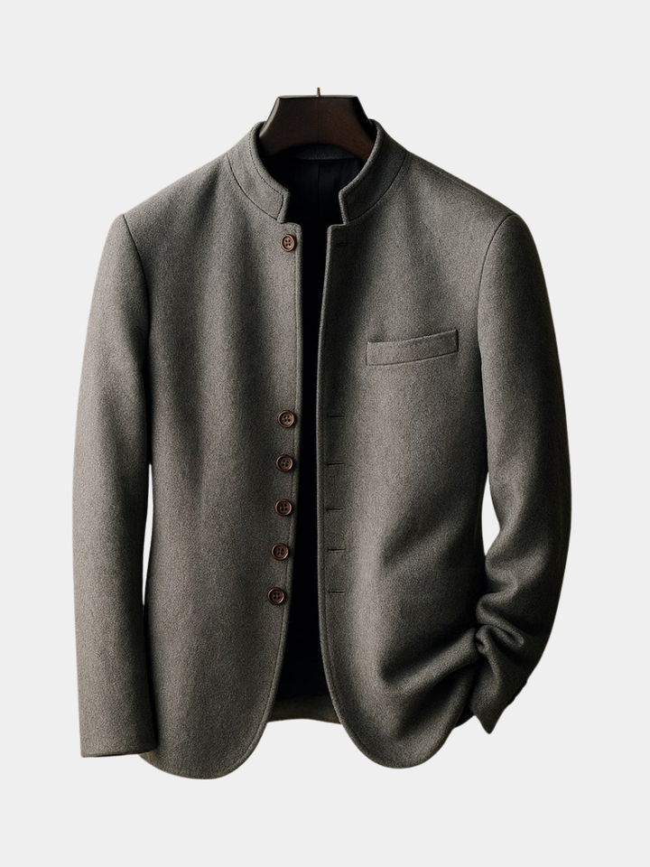 HARRISON OF CALIFORNIA | WOOL JACKET WITH STRAIGHT COLLAR