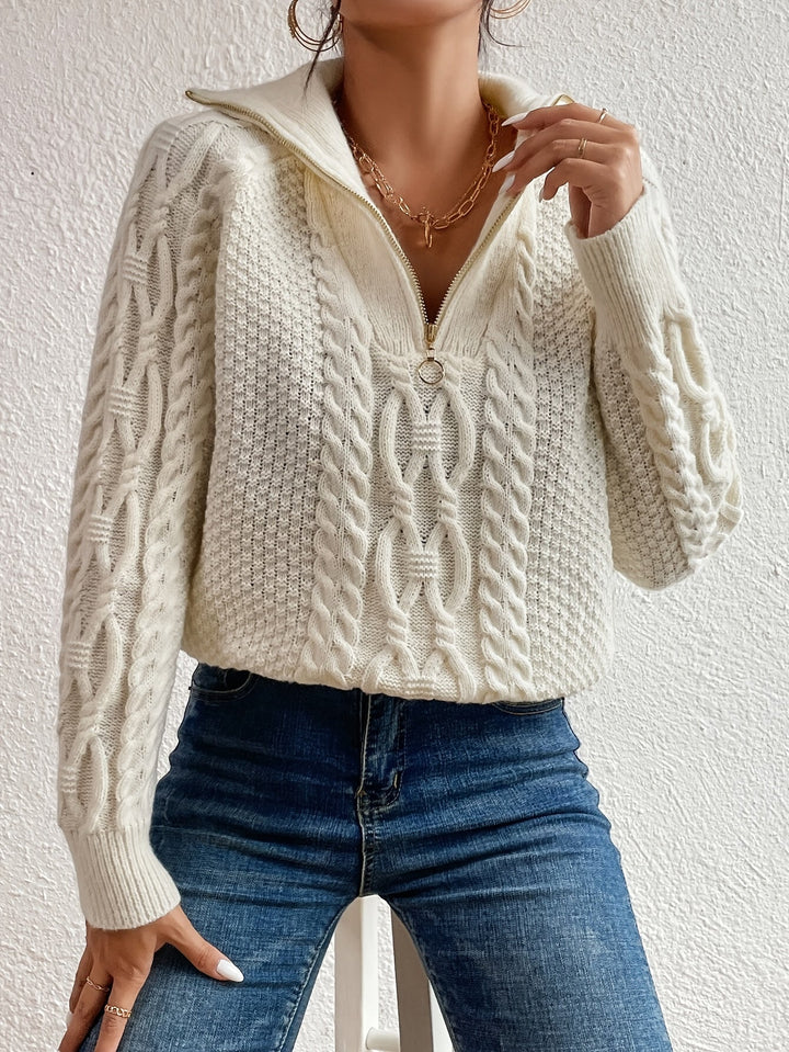 HARLOW™|MAGLIONE A TRECCIA CON COLLO ZIP