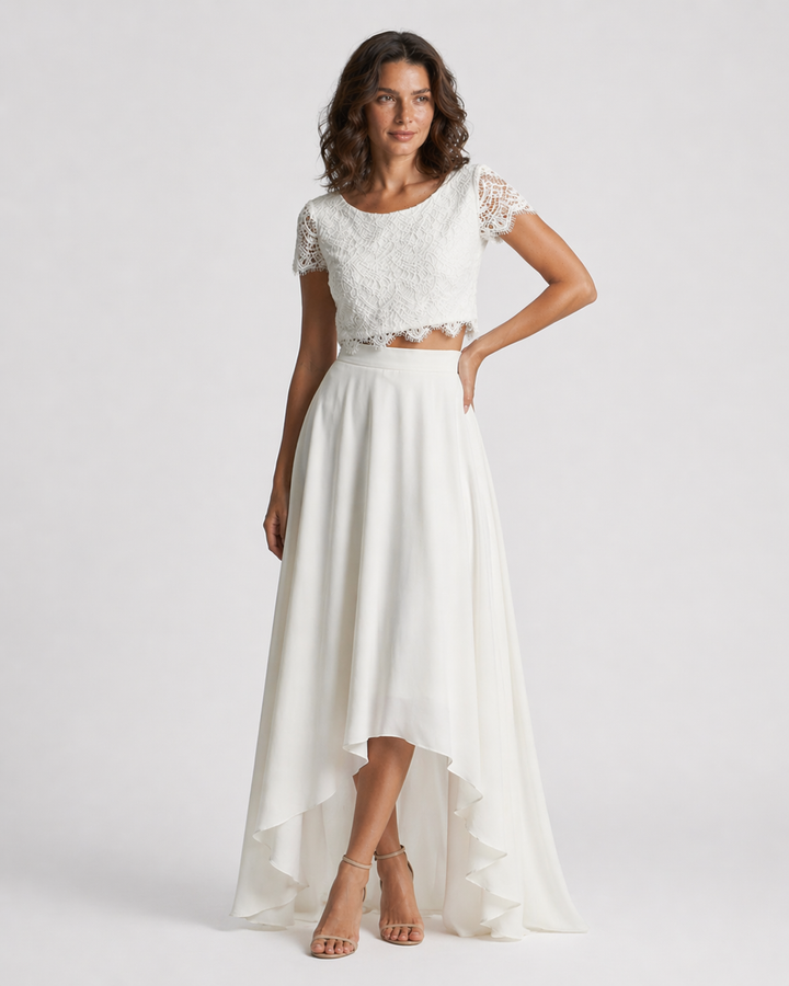 LIVIA™|SET ELEGANTE CON GONNA ASIMMETRICA