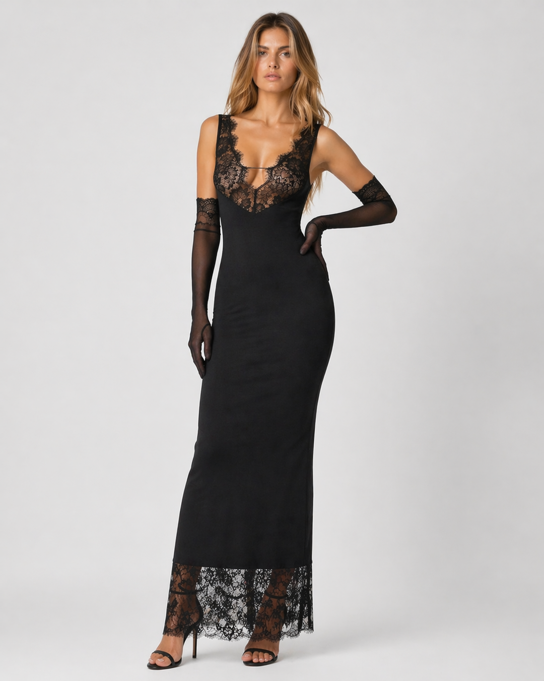 LUDOVICA™|VESTITO LUNGO IN PIZZO