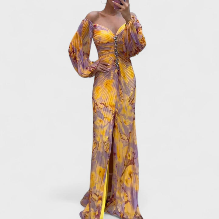 KRISTINE™|ABITO ELEGANTE CON SCOLLO A V