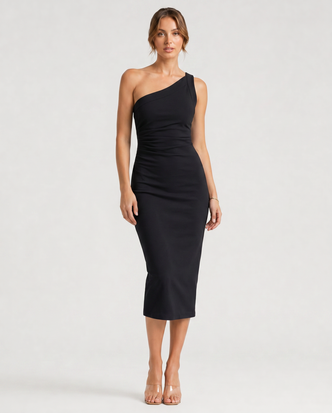 ALESSIA™|VESTITO MIDI MONOSPALLA
