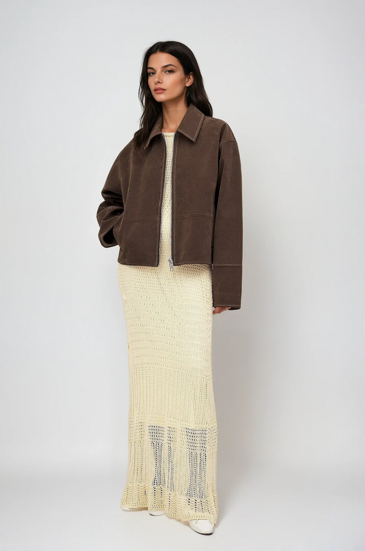 VALIRA™|GIACCA ZIP IN FINTA SUEDE