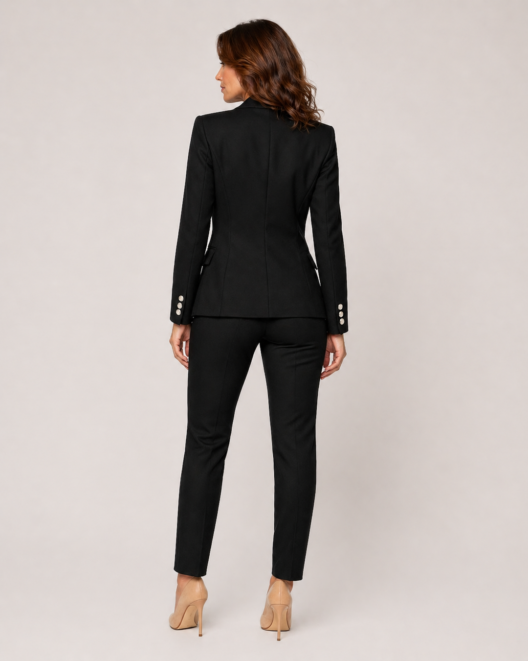 VALENTINA™|COMPLETO ELEGANTE CON BLAZER DOPPIOPETTO E PANTALONI SLIM