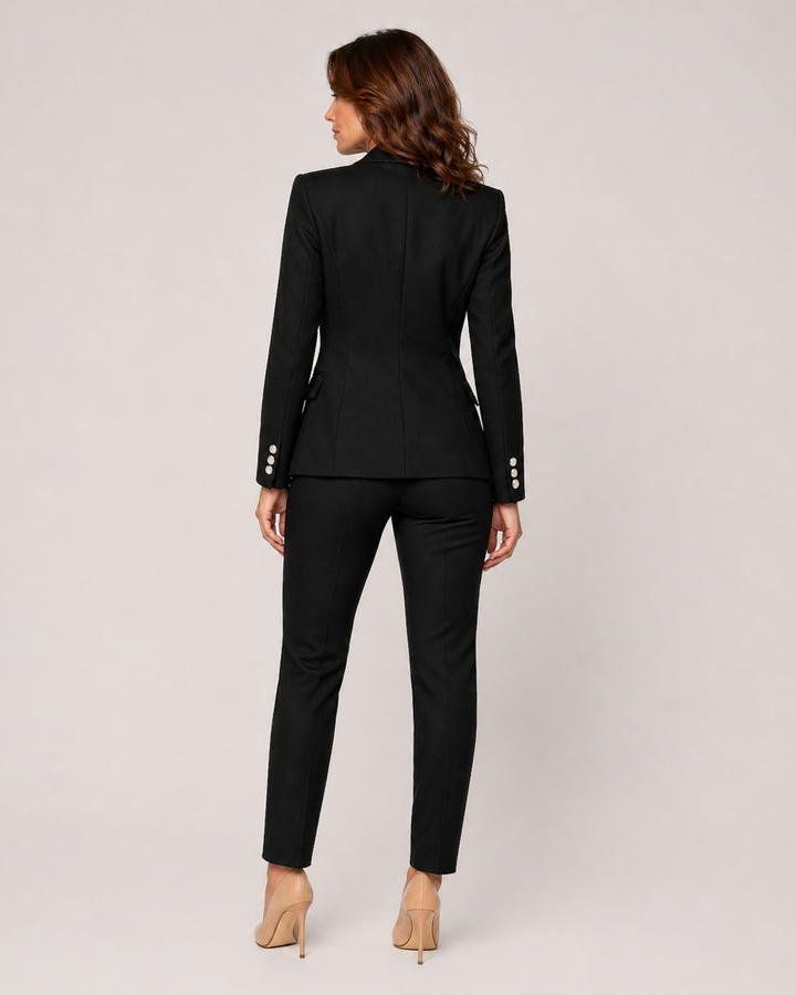 VALENTINA™|COMPLETO ELEGANTE CON BLAZER DOPPIOPETTO E PANTALONI SLIM