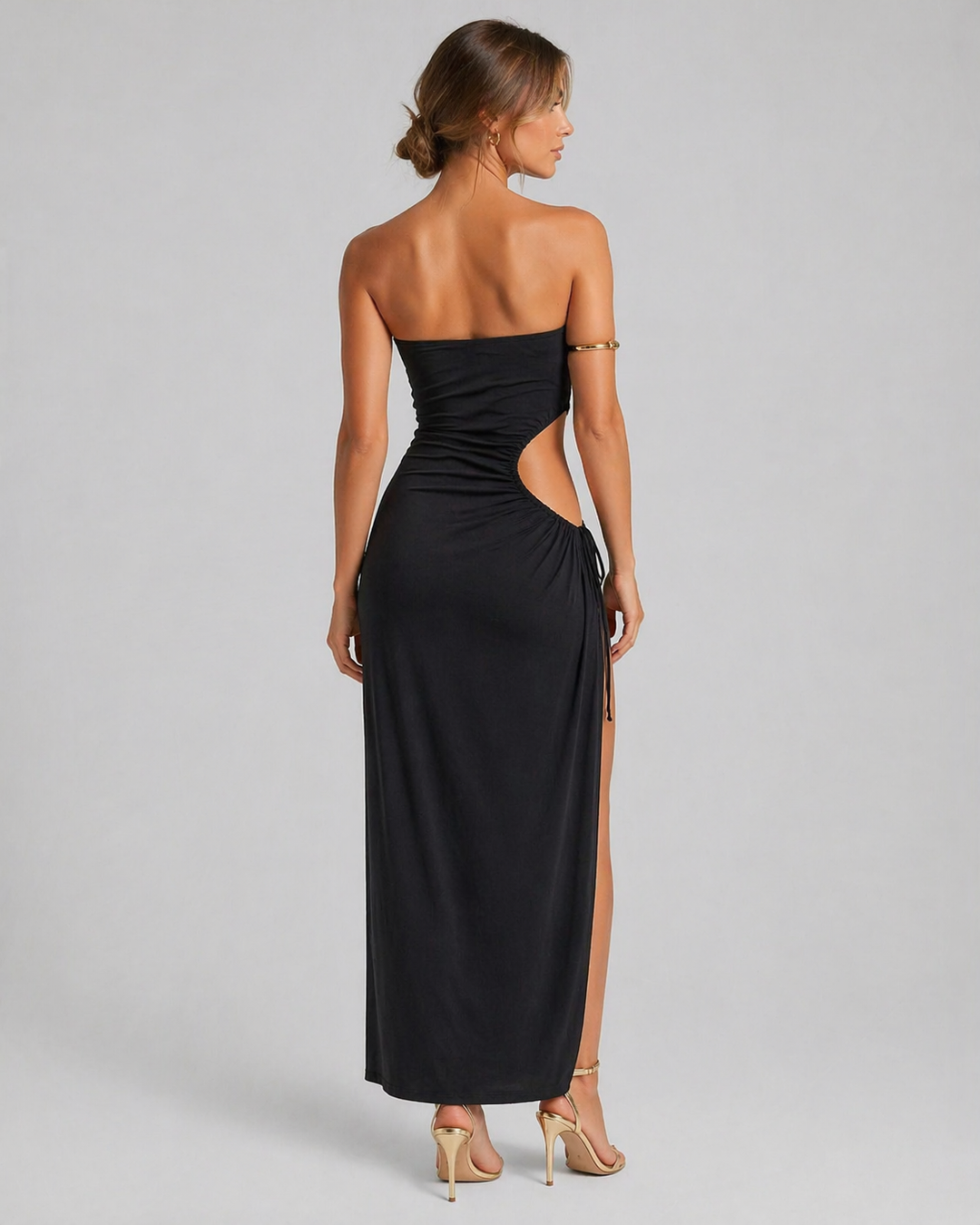 FEDERICA™|VESTITO LUNGO CON SPACCO E CUT-OUT LATERALE