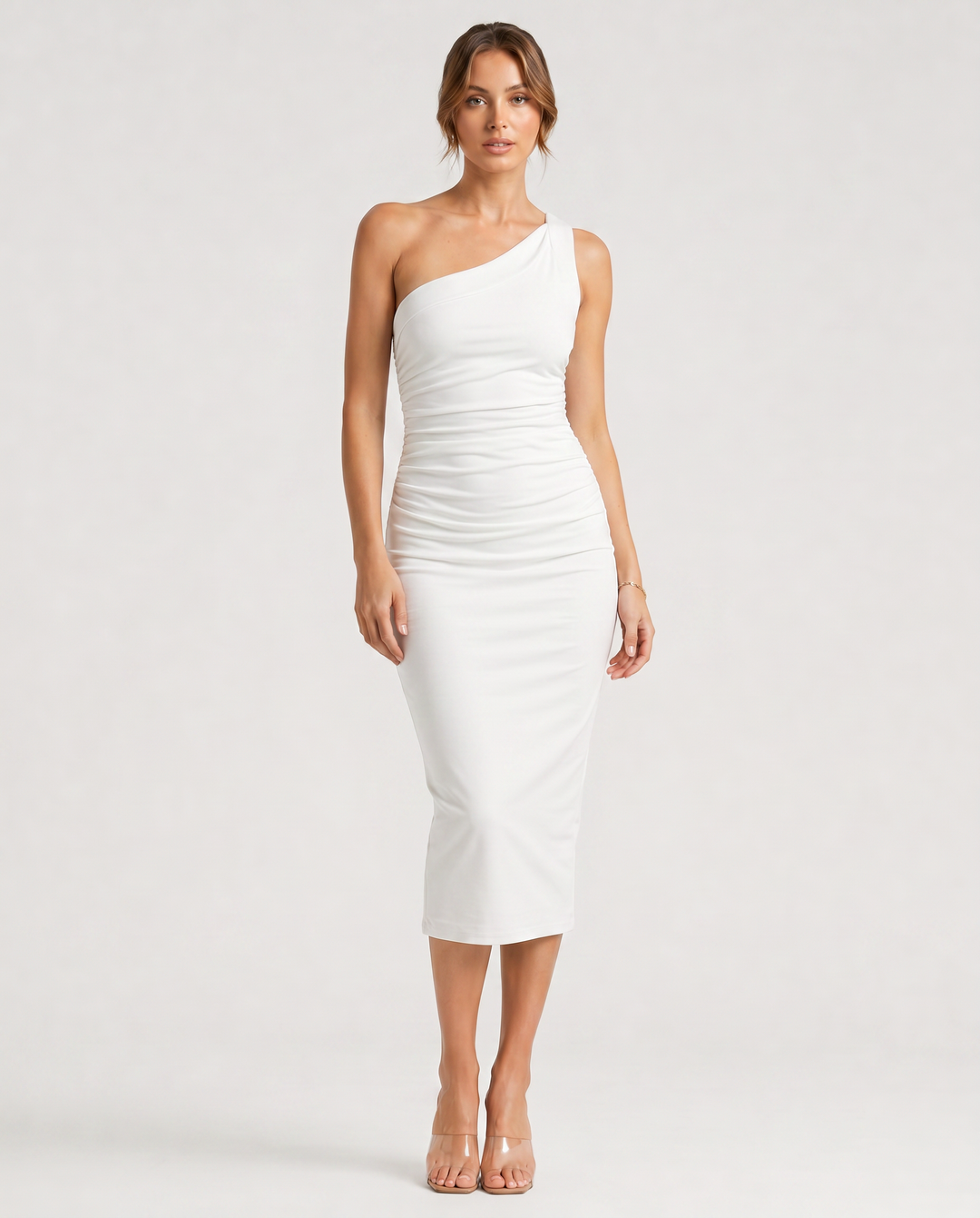 ALESSIA™|VESTITO MIDI MONOSPALLA