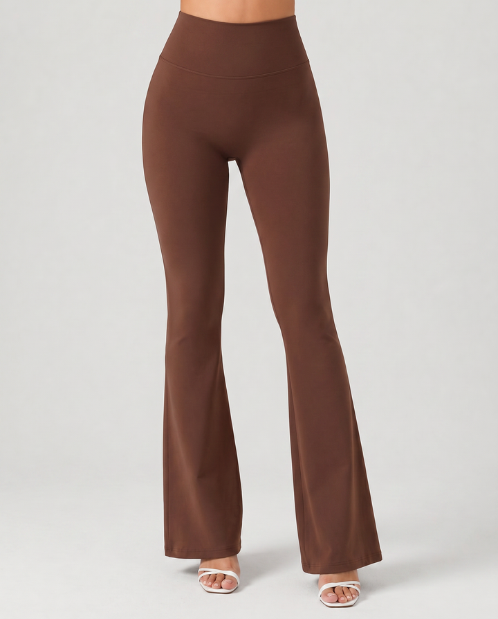 SERENA™|PANTALONI FLARE A VITA ALTA IN TESSUTO ELASTICO MODELLANTE