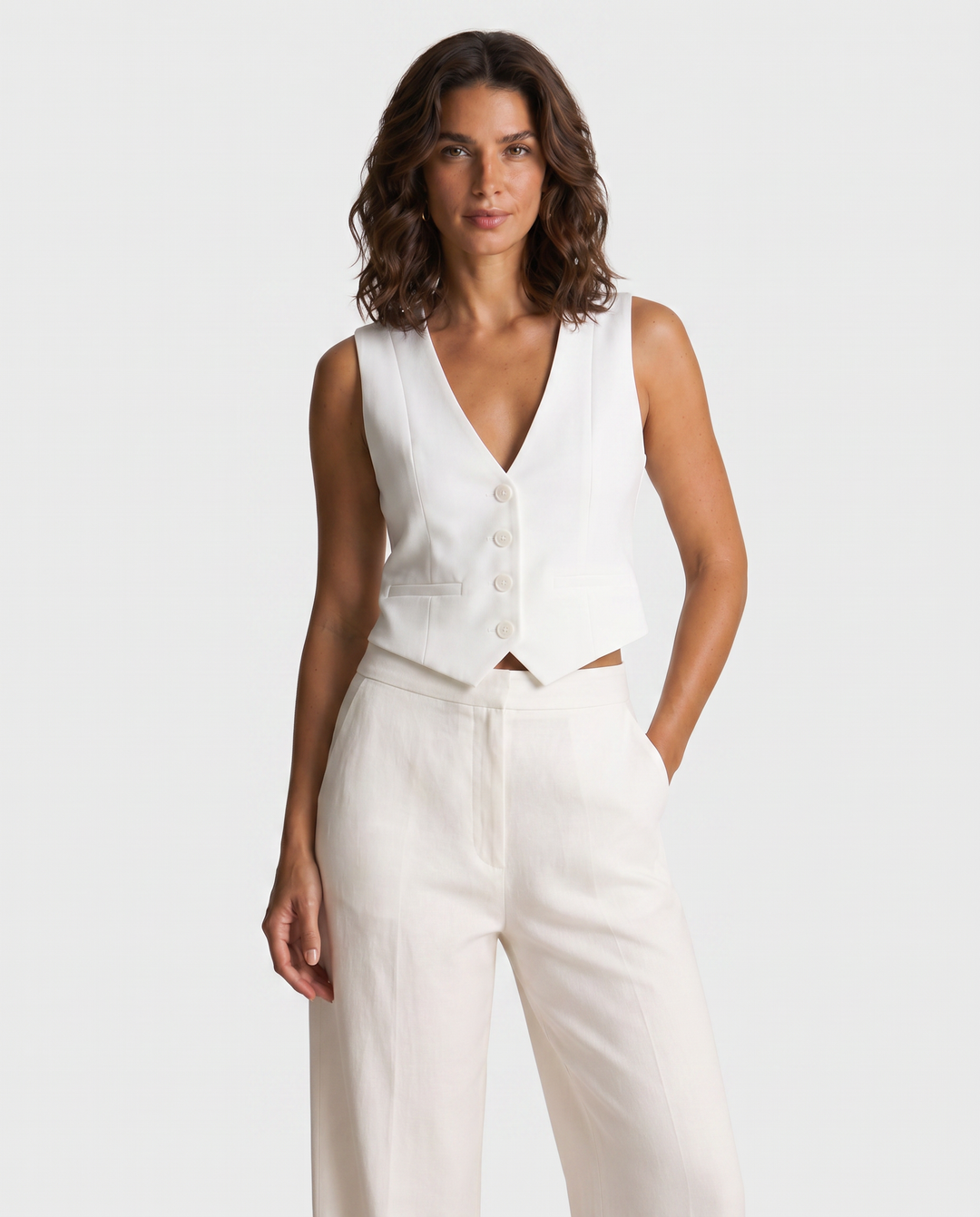 ALLEGRA™|TOP GILET SARTORIALE ELEGANTE CON BOTTONI