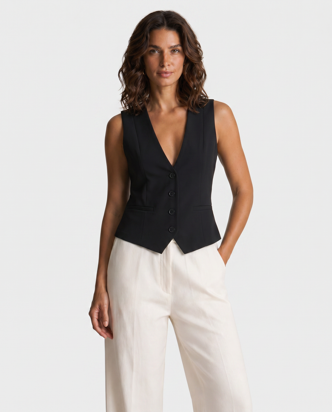 ALLEGRA™|TOP GILET SARTORIALE ELEGANTE CON BOTTONI