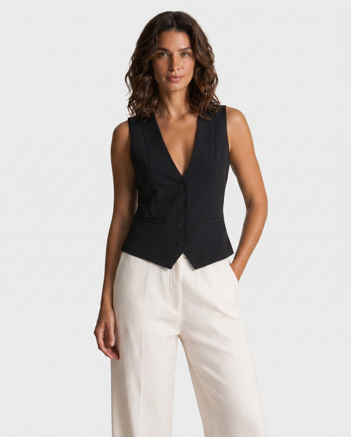 ALLEGRA™|TOP GILET SARTORIALE ELEGANTE CON BOTTONI